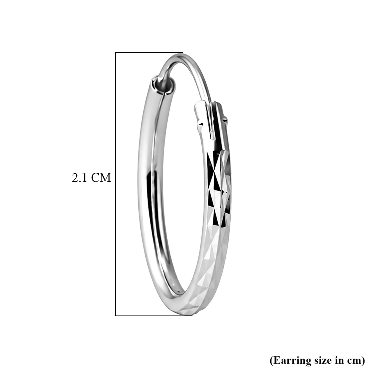 Diamond Cut Medium Hoop Earrings in Sterling Silver 8620478 5