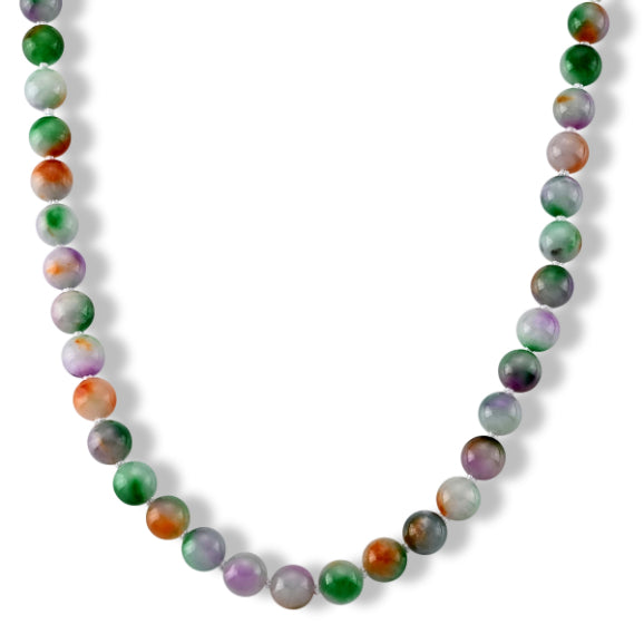 D'Joy - Multi Colour Jade Beads Necklace (Size - 20) with Magnetic Clasp in Yellow Gold Plated Sterling Silver 539.00 Ct. 8620487 1