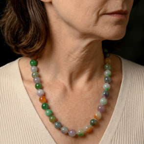 D'Joy - Multi Colour Jade Beads Necklace (Size - 20) with Magnetic Clasp in Yellow Gold Plated Sterling Silver 539.00 Ct. 8620487 2