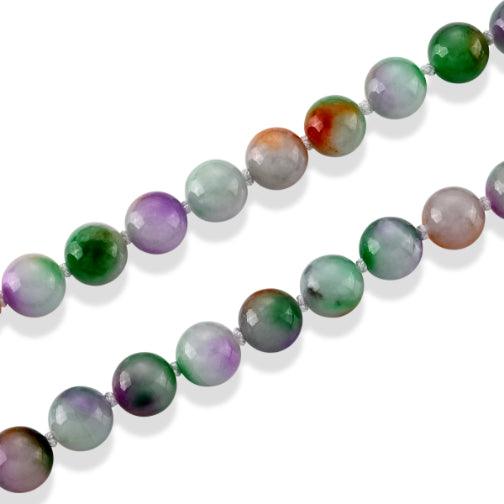 D'Joy - Multi Colour Jade Beads Necklace (Size - 20) with Magnetic Clasp in Yellow Gold Plated Sterling Silver 539.00 Ct._8620487_3