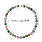 D'Joy - Multi Colour Jade Beads Necklace (Size - 20) with Magnetic Clasp in Yellow Gold Plated Sterling Silver 539.00 Ct._8620487_5
