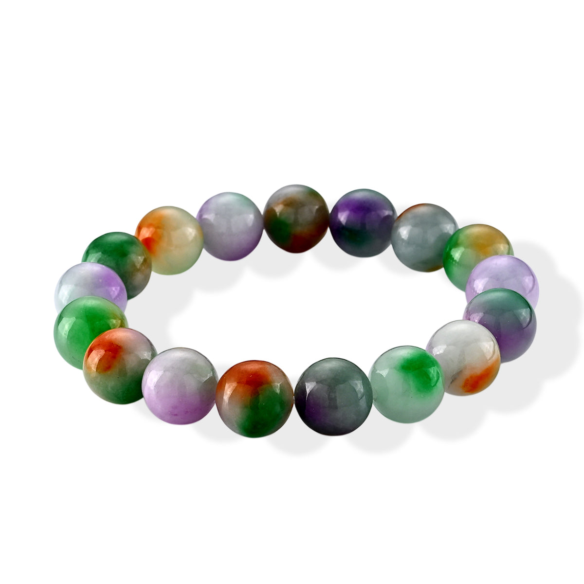 Multi Colour Jade Stretchable Beads Bracelet (Size - 7.5) 280.00 Ct. 8620501 0