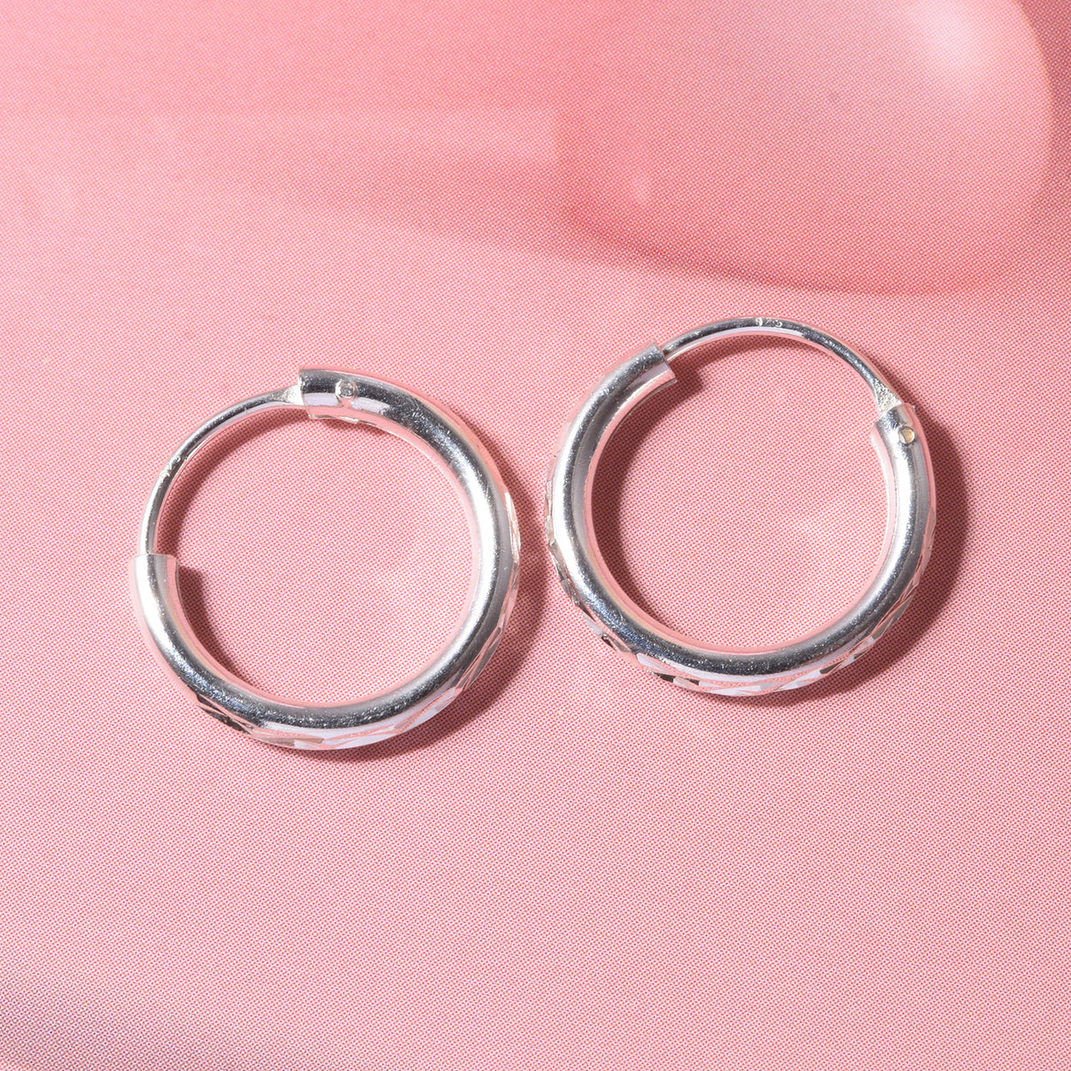 Dimaond Cut Small Hoop Earrings in Sterling Silver 8620504 3
