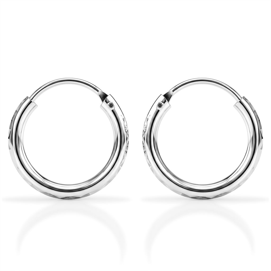 Sterling Silver Hoop Earring with Clasp_8620504_3