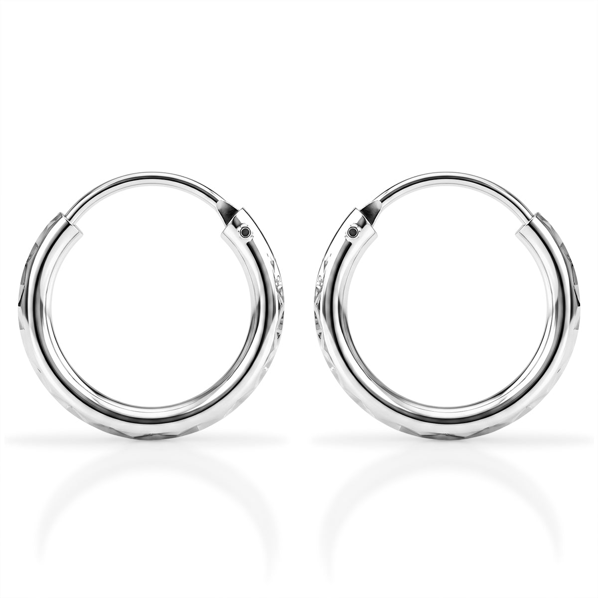 Dimaond Cut Small Hoop Earrings in Sterling Silver V32364392 4