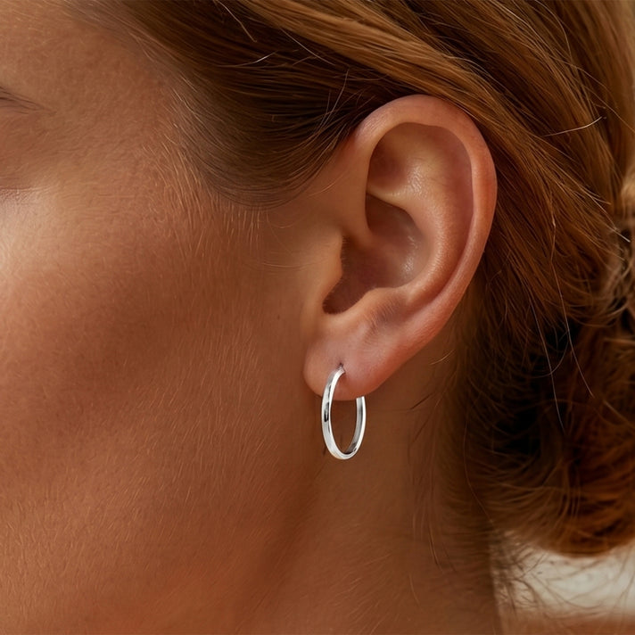 Diamond Cut Hoop Earrings in Sterling Silver 8620506 2