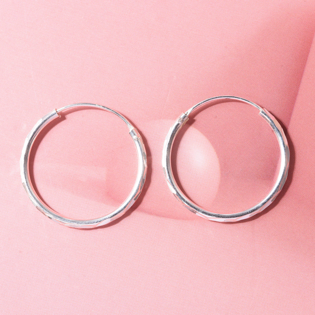 Closeout Deal - Sterling Silver Hoop Earring with Clasp_8620506_2