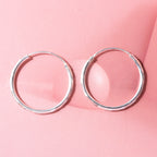Closeout Deal - Sterling Silver Hoop Earring with Clasp_8620506_2