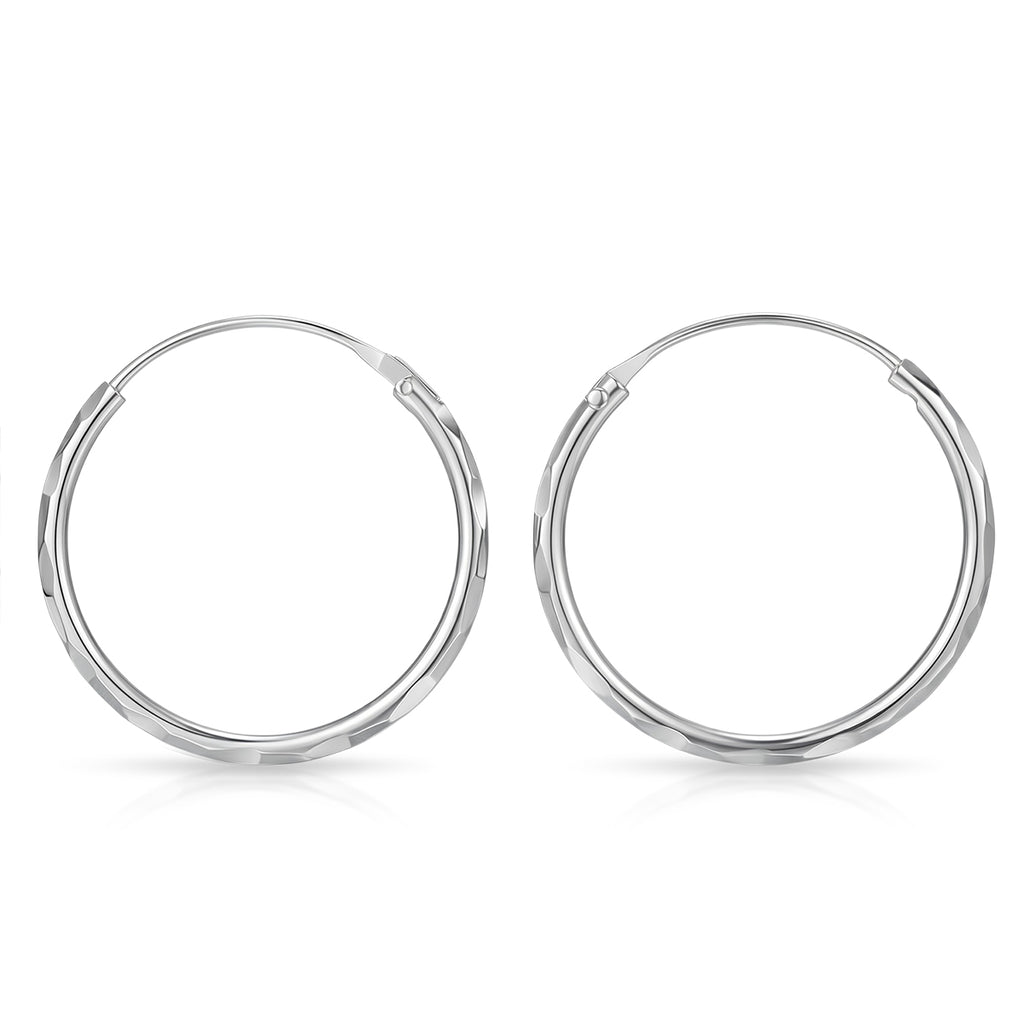 Closeout Deal - Sterling Silver Hoop Earring with Clasp_8620506_3