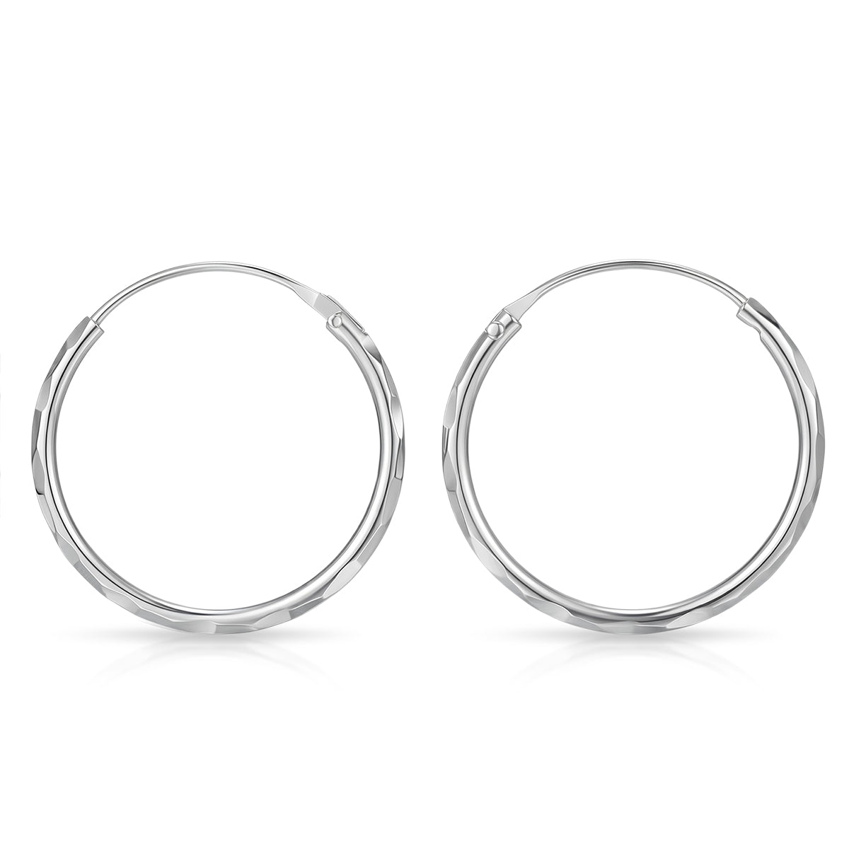 Diamond Cut Hoop Earrings in Sterling Silver 8620506 4