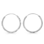 Closeout Deal - Sterling Silver Hoop Earring with Clasp_8620506_3