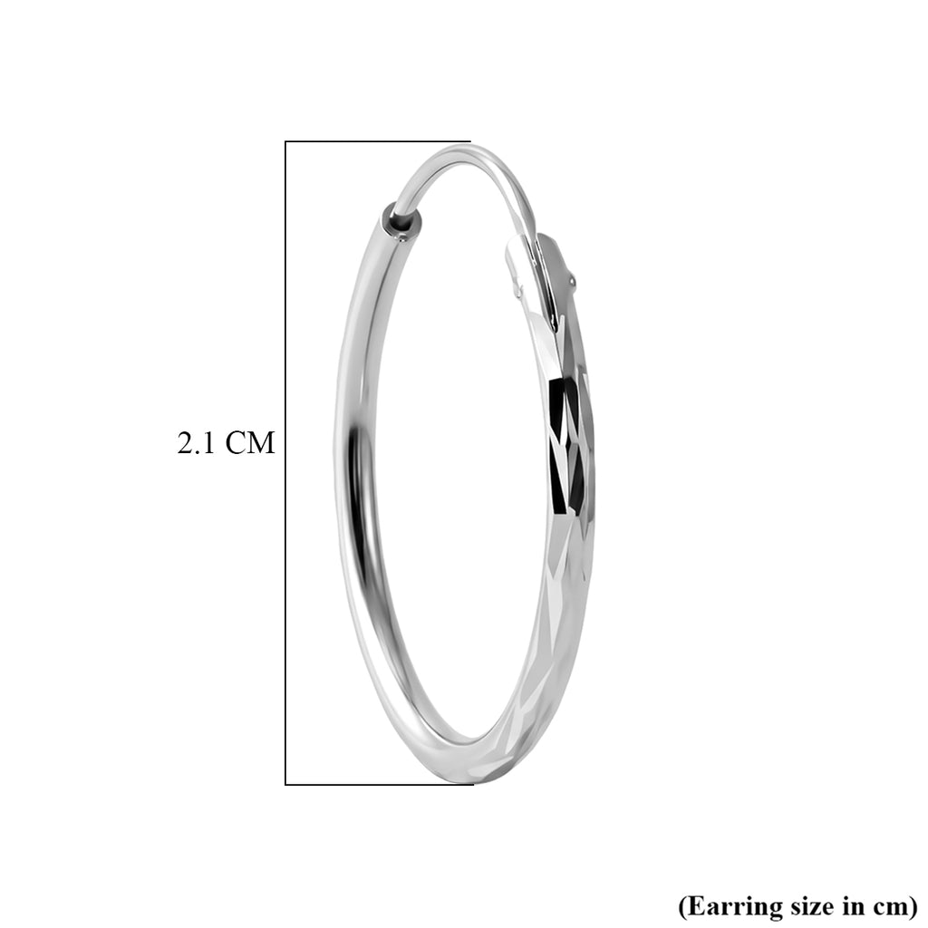 Closeout Deal - Sterling Silver Hoop Earring with Clasp_8620506_4