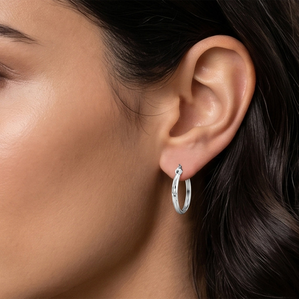 Sterling Silver Hoop Earring with Clasp_8620508_1