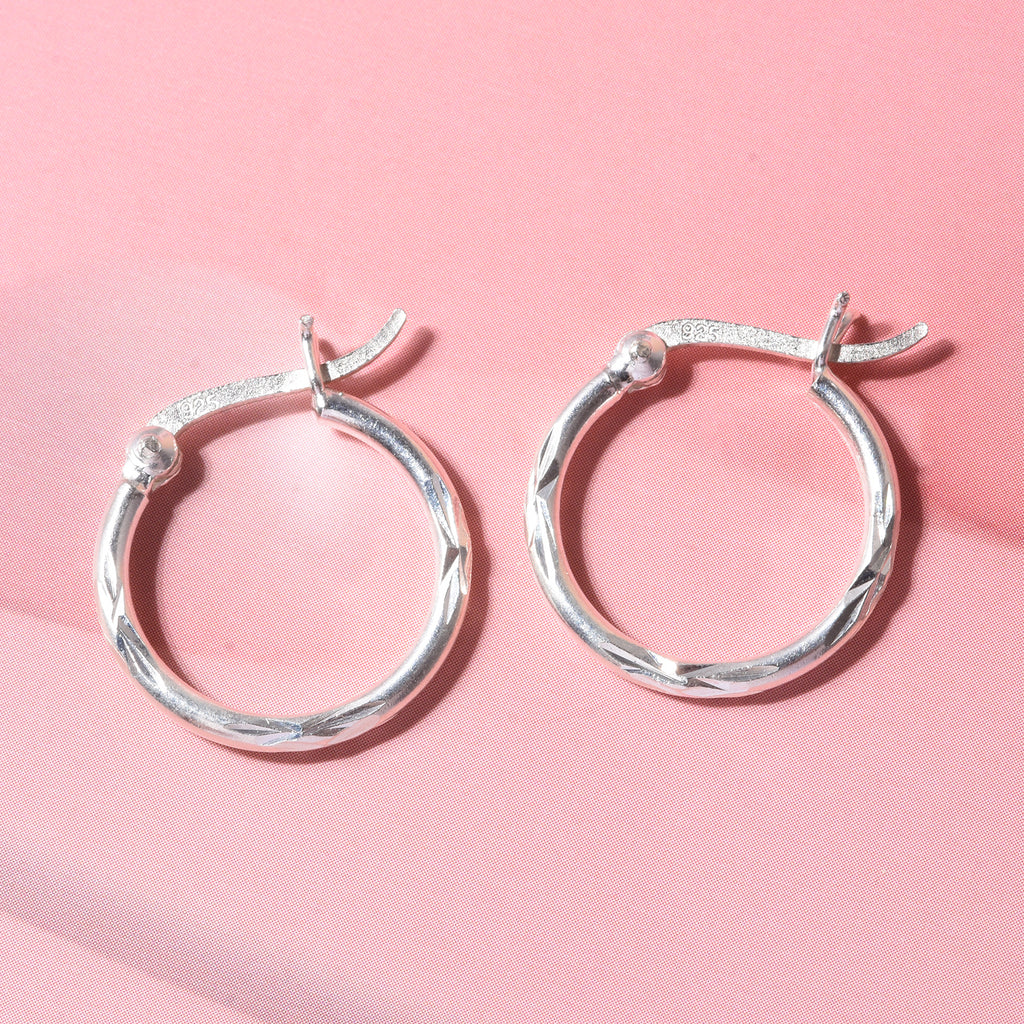 Sterling Silver Hoop Earring with Clasp_8620508_2