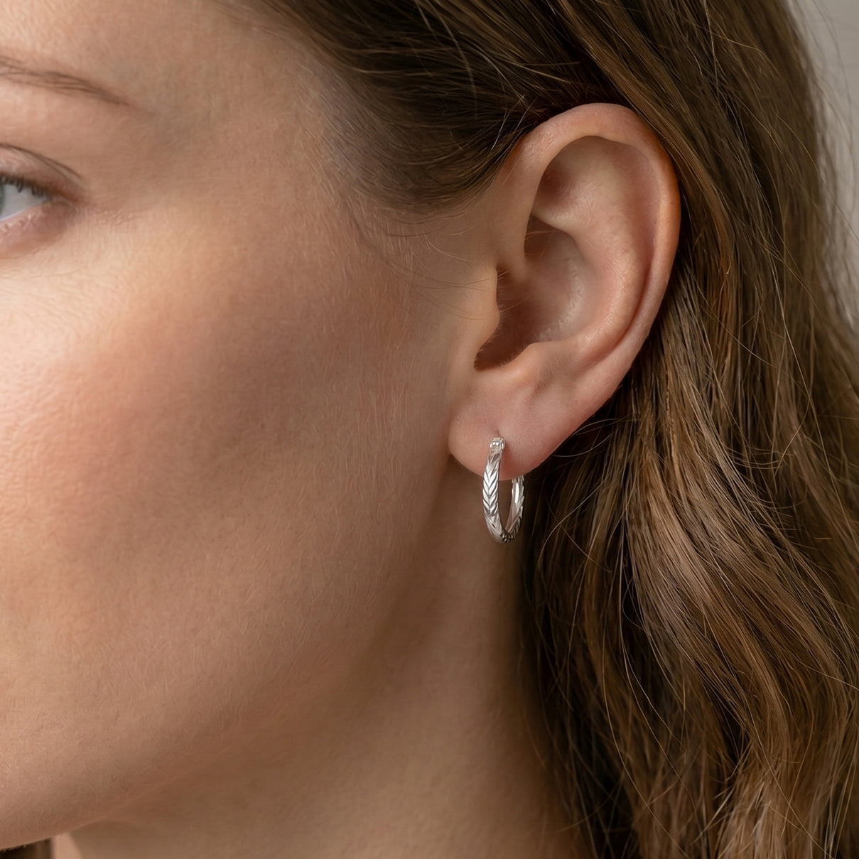 Diamond Cut Hoop Earrings in Sterling Silver 8620509 2
