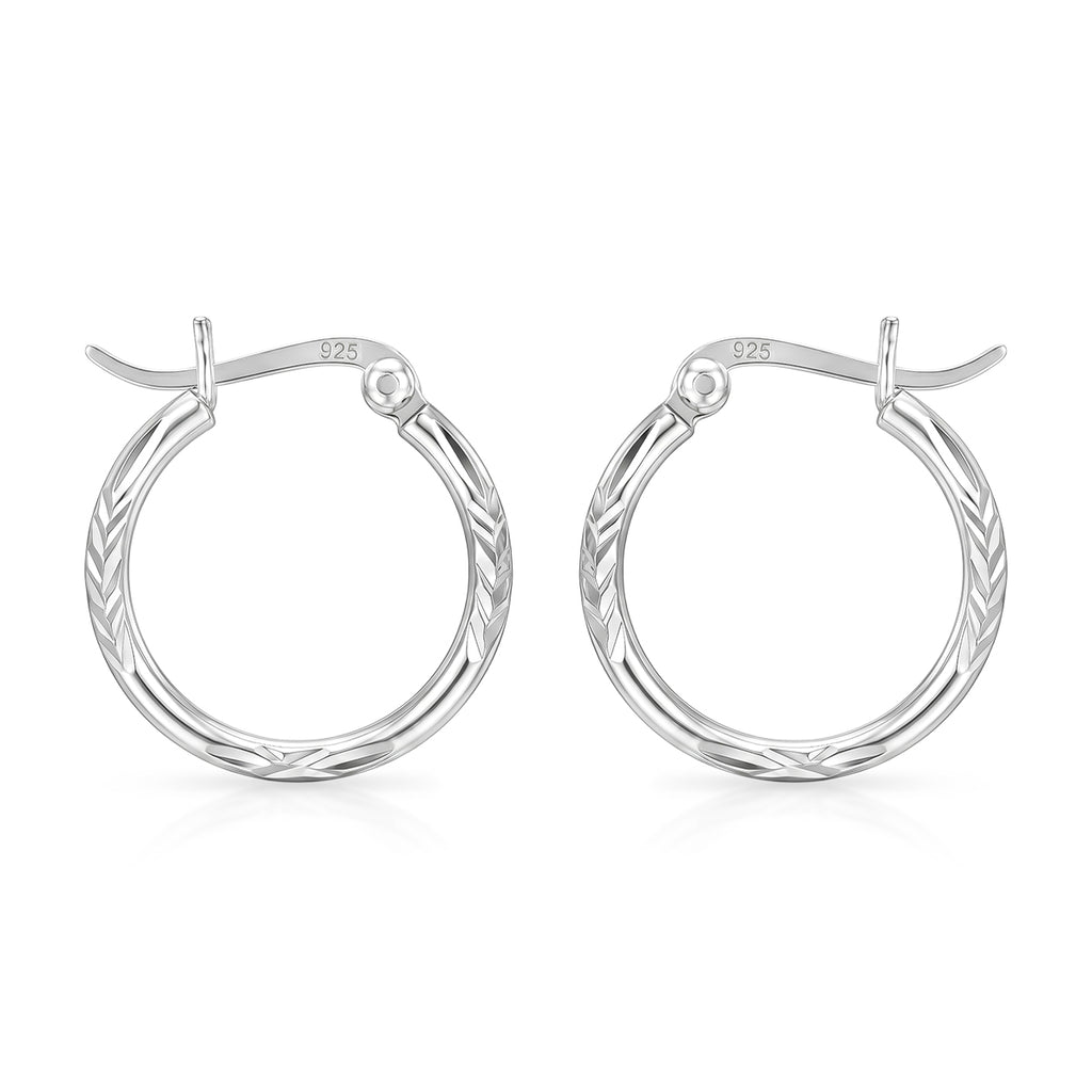 Closeout Deal - Sterling Silver Hoop Earring with Clasp_8620509_3