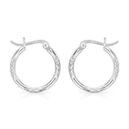 Closeout Deal - Sterling Silver Hoop Earring with Clasp_8620509_3