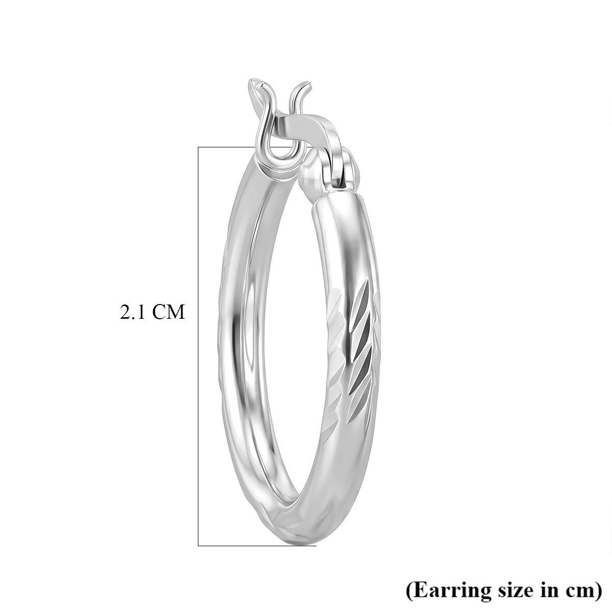 Diamond Cut Hoop Earrings in Sterling Silver V32350937 5
