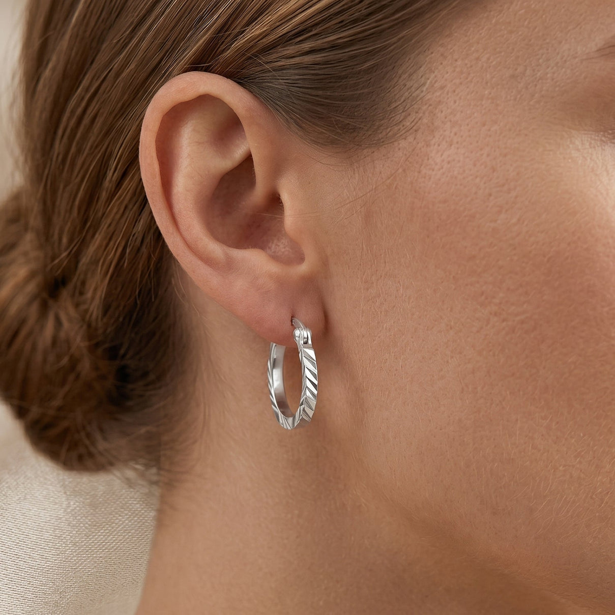 Diamond Cut Hoop Earrings in Sterling Silver V32363347 2
