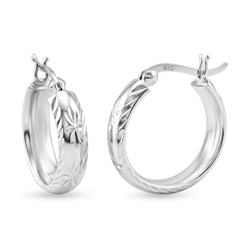 Sterling Silver Hoop Earring with Clasp_8620511