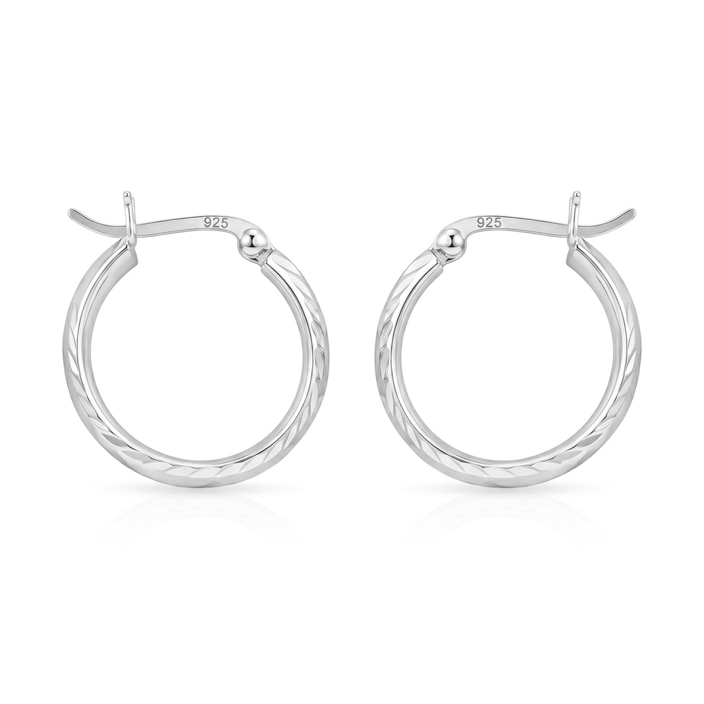 Sterling Silver Hoop Earring with Clasp_8620511_3