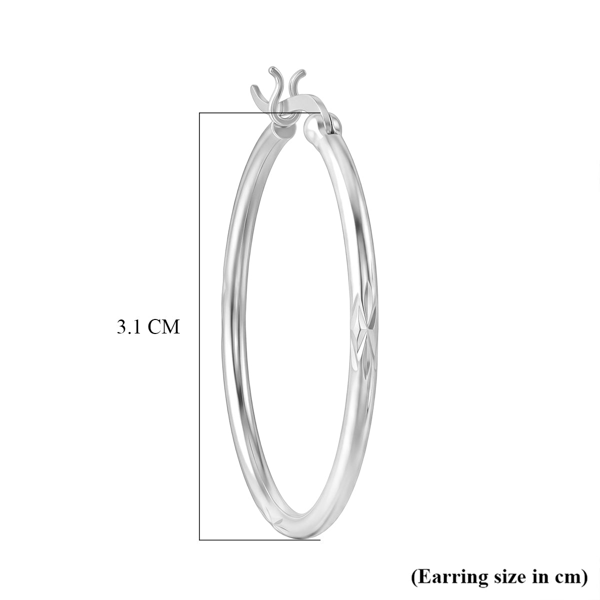 Diamond Cut Hoop Earrings in Sterling Silver 8620512 5