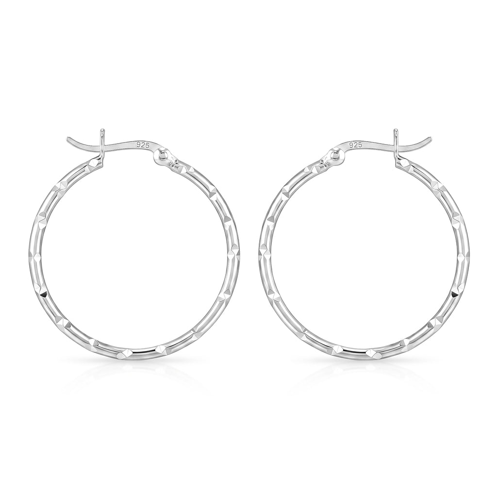 Sterling Silver Hoop Earring with Clasp_8620513_3