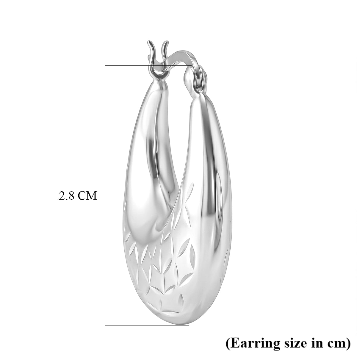 Engraved Creole Hoop Earrings in Sterling Silver 8620514 5