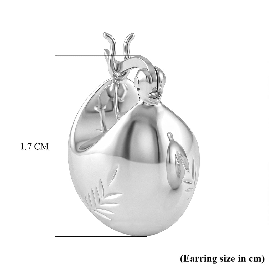 Sterling Silver Leaf Pattern Earring with Clasp