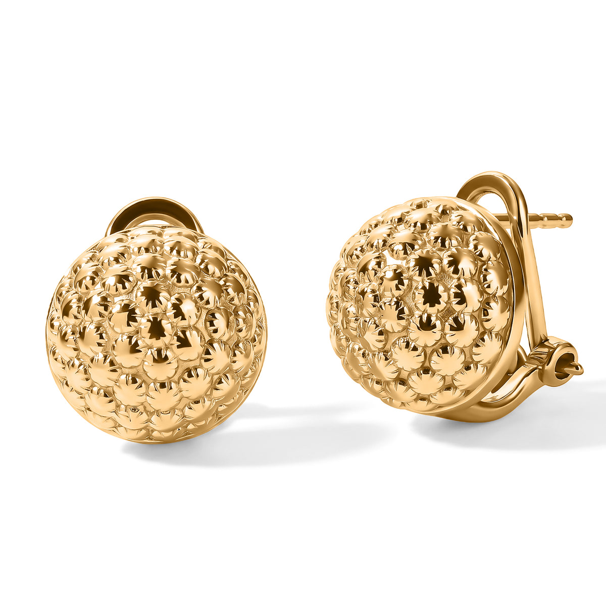 EverTrue Bronzella Collection - Button Earring with Omega Clip in 18K Gold Plating V32516022 0