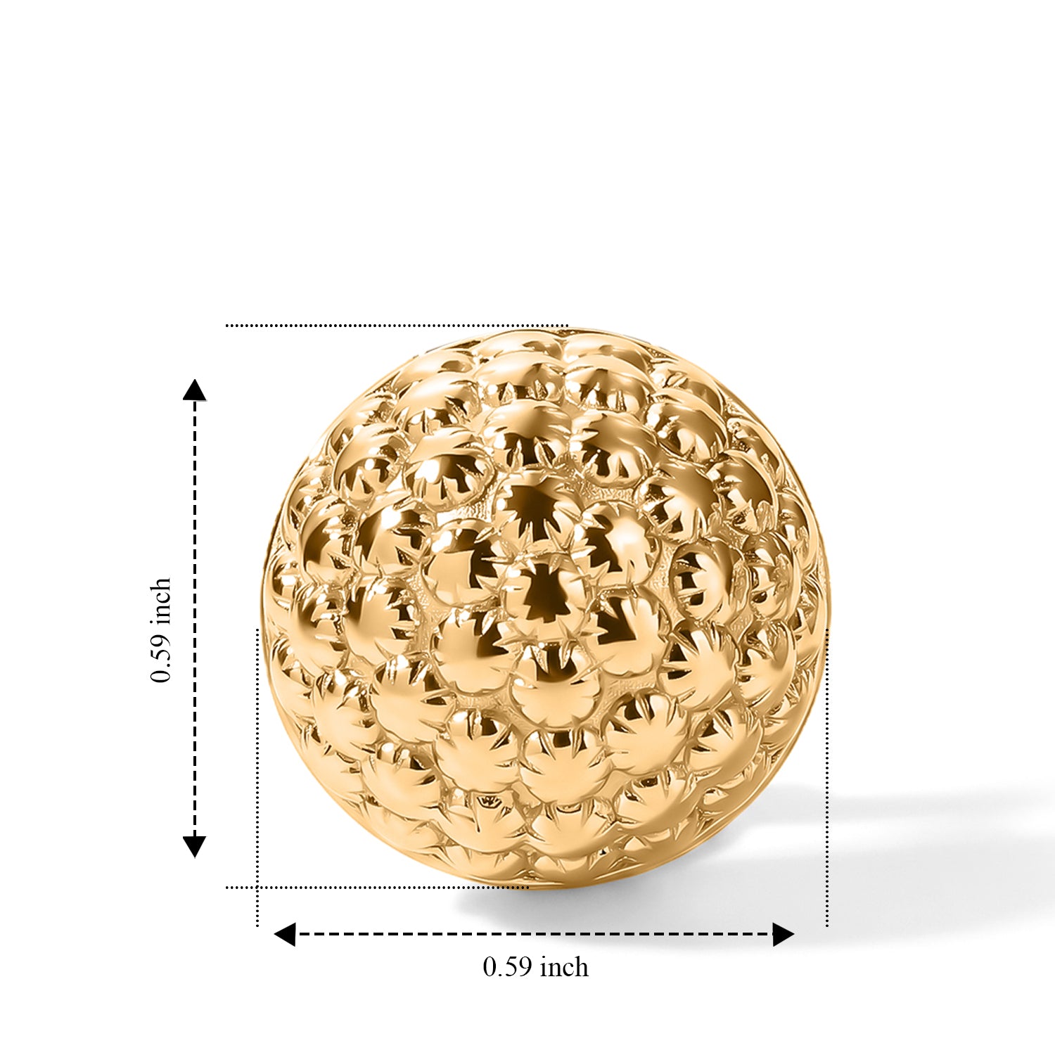 EverTrue Bronzella Collection - Button Earring with Omega Clip in 18K Gold Plating V32516022 5