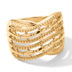 EverTrue Bronzella Collection - Crossover Band Ring in Yellow Gold Tone_8620653