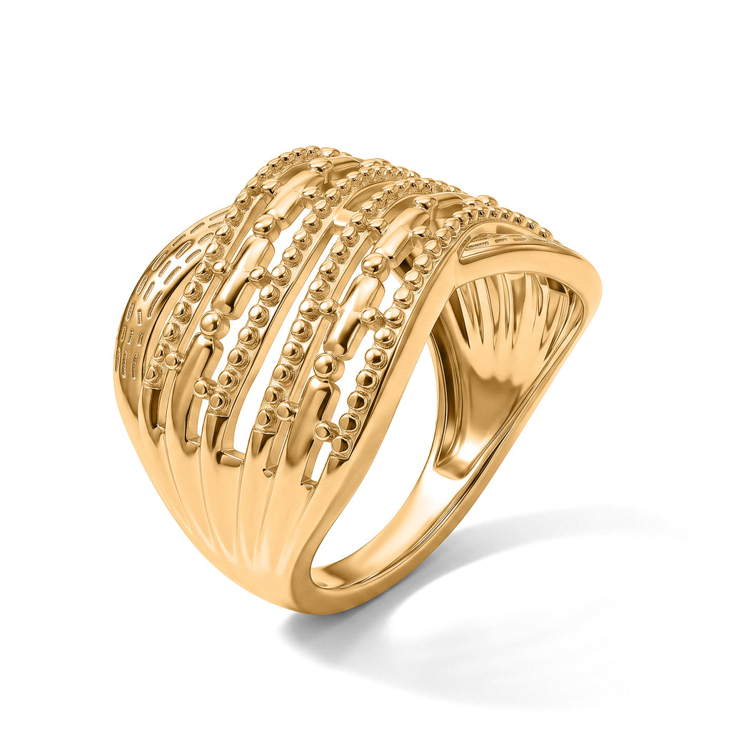 EverTrue Bronzella Collection - Crossover Band Ring in Yellow Gold Tone_8620653_3