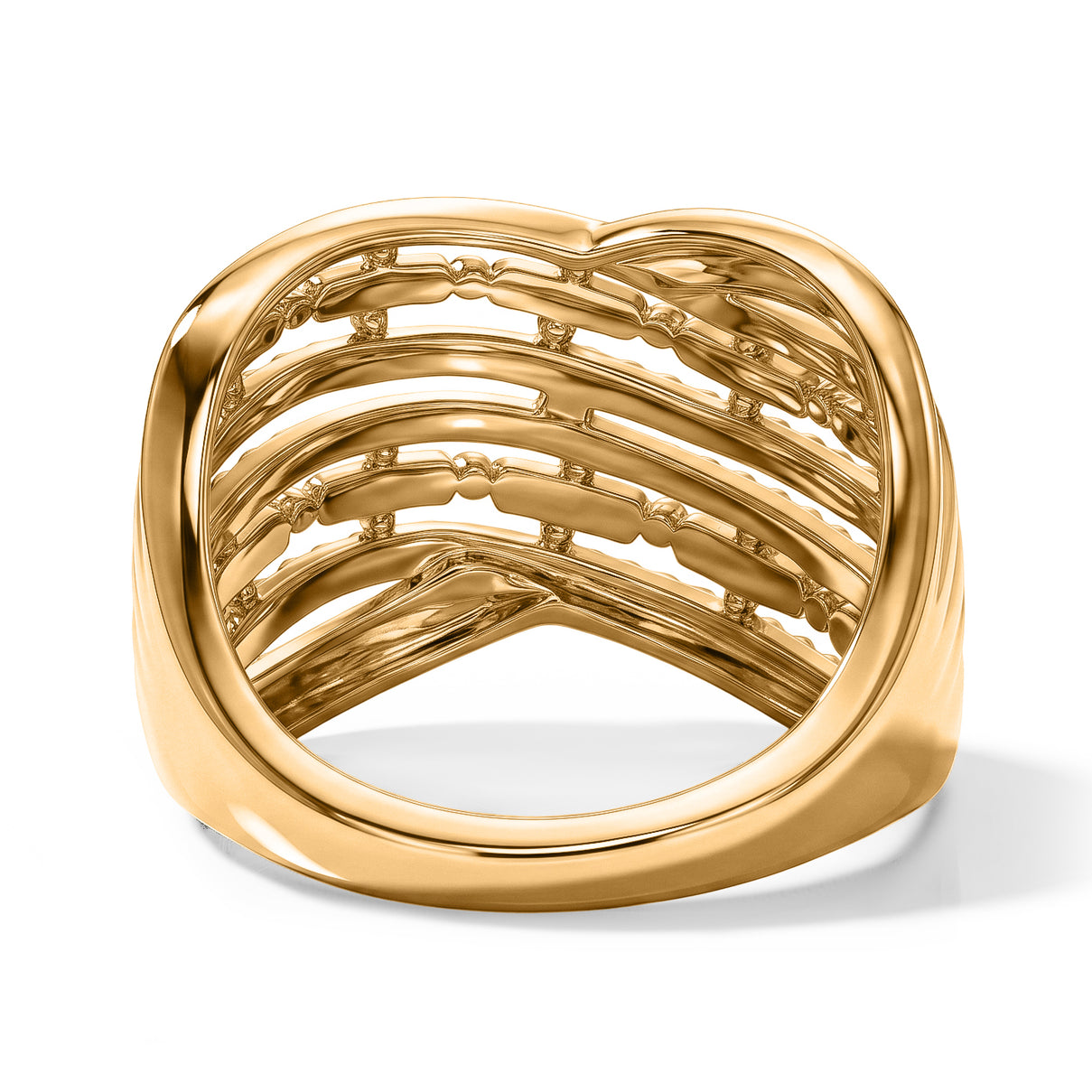 EverTrue Bronzella Collection - Crossover Band Ring in Yellow Gold Tone V32514224 5