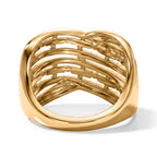 EverTrue Bronzella Collection - Crossover Band Ring in Yellow Gold Tone_8620653_4
