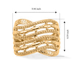 EverTrue Bronzella Collection - Crossover Band Ring in Yellow Gold Tone_8620653_5