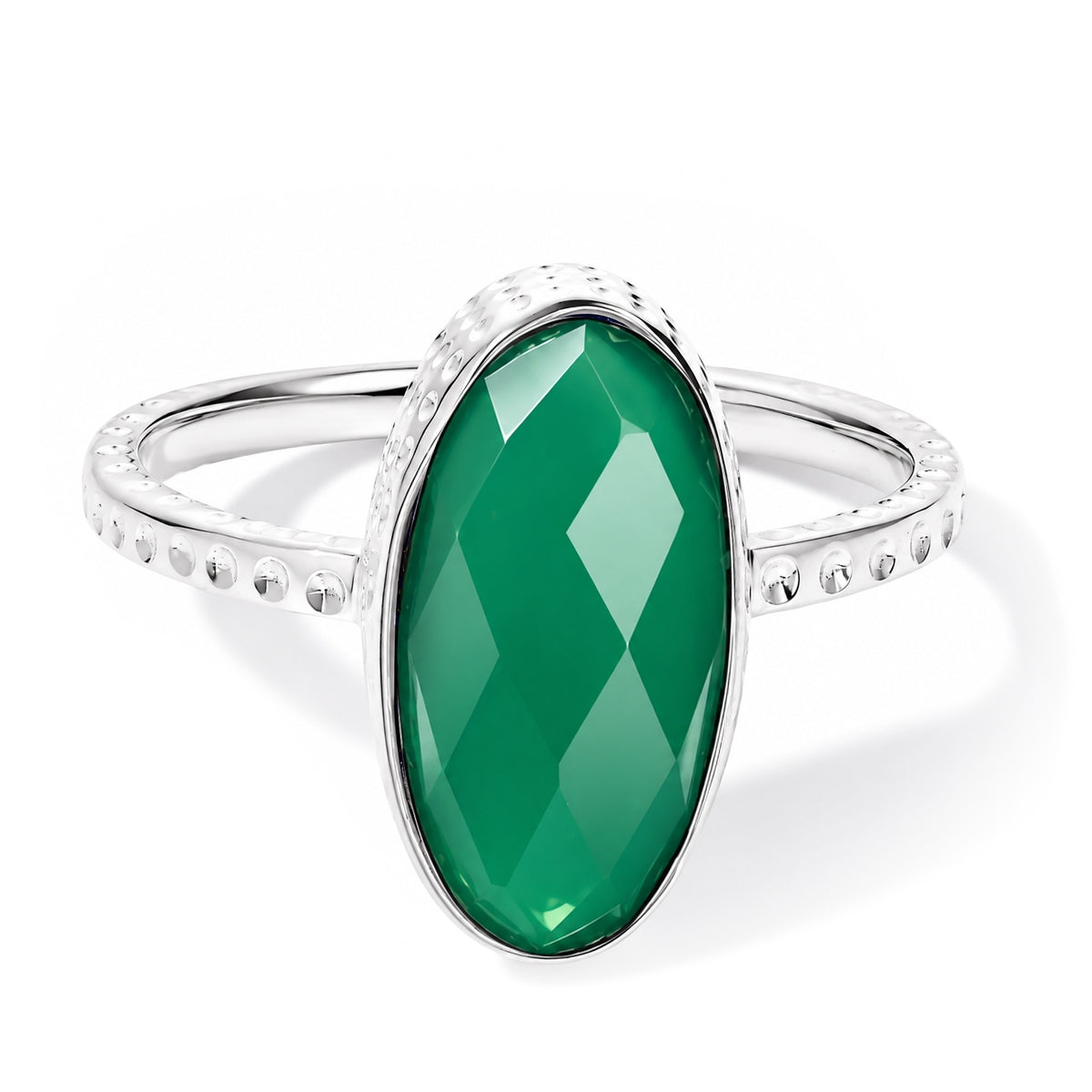 Green Onyx Solitaire Ring in Sterling Silver 4.50 Ct. 8620716 0