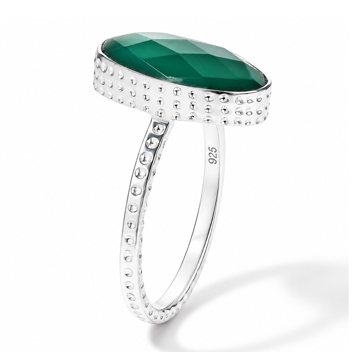 Green Onyx Solitaire Ring in Sterling Silver 4.50 Ct. 8620716 4