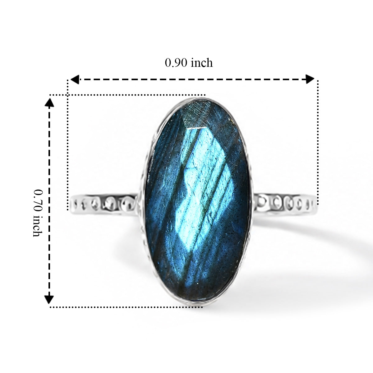 Labradorite Solitaire Ring in Sterling Silver 4.43 Ct. V32605738 6