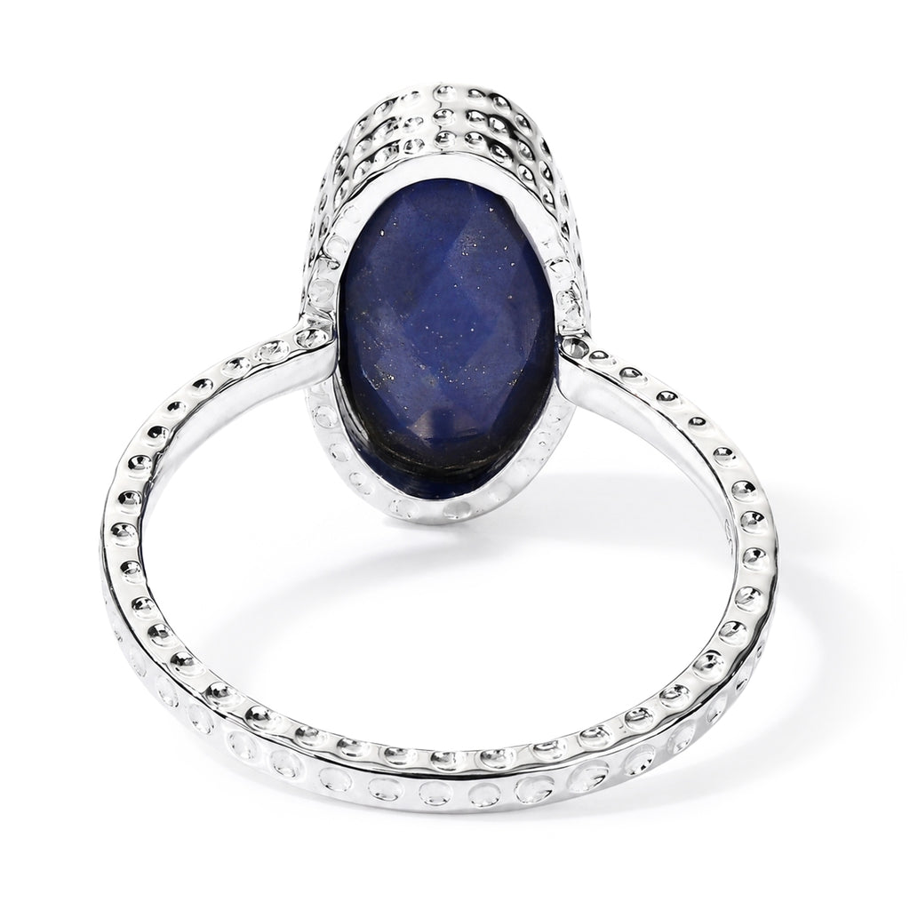 Lapis Lazuli Solitaire Ring Sterling Silver  5.550  Ct._8620779_4