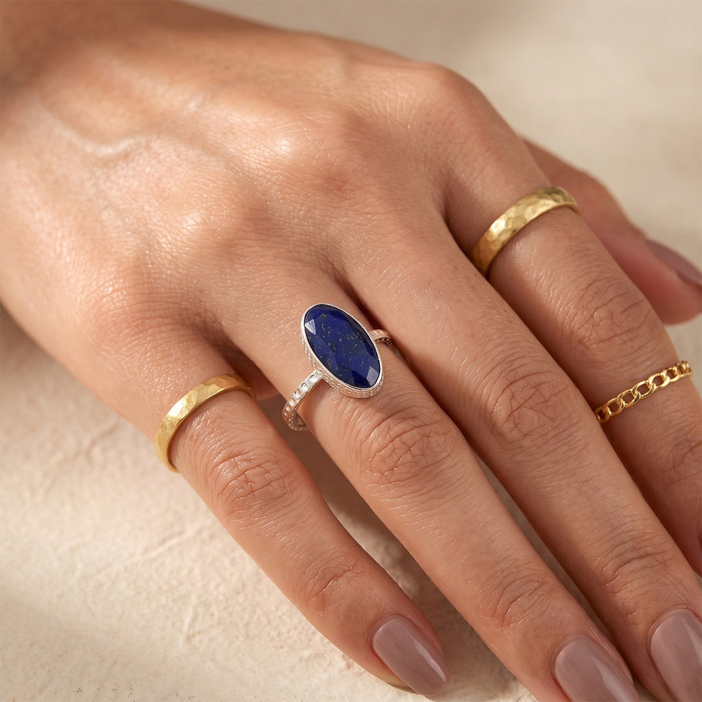 Lapis Lazuli Solitaire Ring Sterling Silver  5.550  Ct._8620781_2