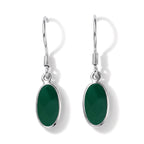 Green Onyx Solitaire Lever Back Earring Sterling Silver  4.060  Ct._8620842