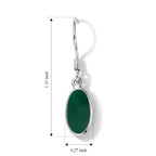 Green Onyx Solitaire Lever Back Earring Sterling Silver  4.060  Ct._8620842_4