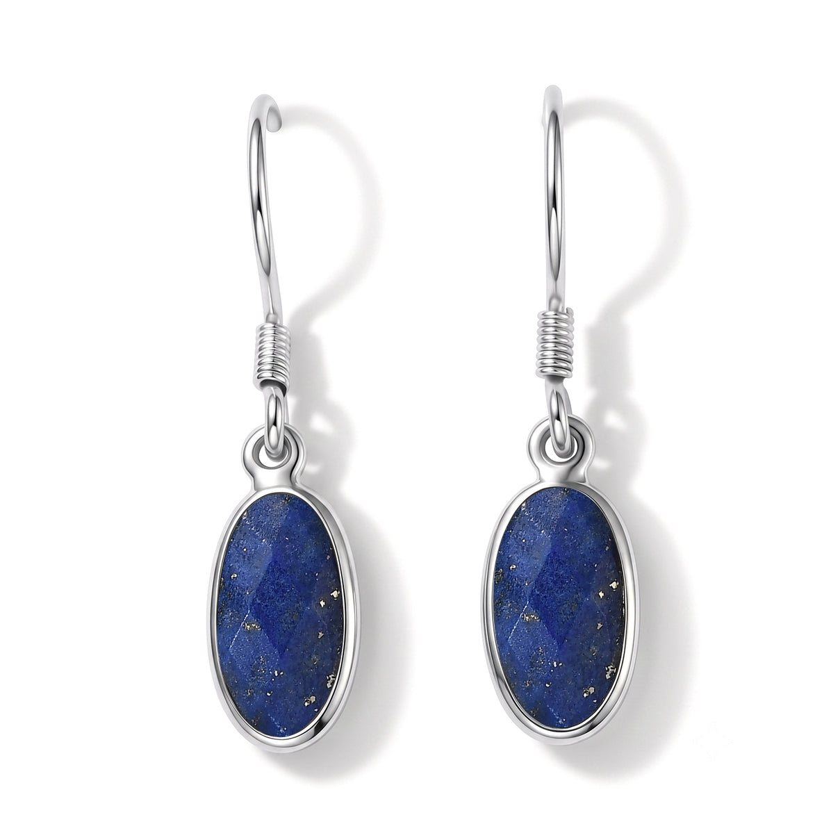 Lapis Lazuli Solitaire Earring with Hook in Sterling Silver 6.00 Ct. 8620859 0
