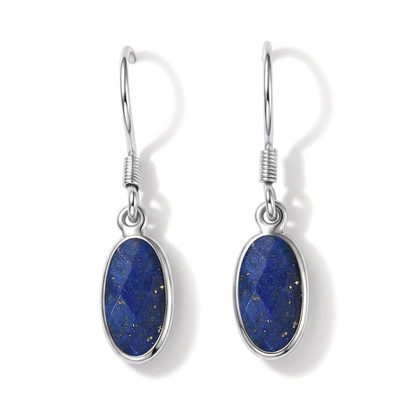Lapis Lazuli Solitaire Earring with Hook in Sterling Silver 6.00 Ct. 8620859 1