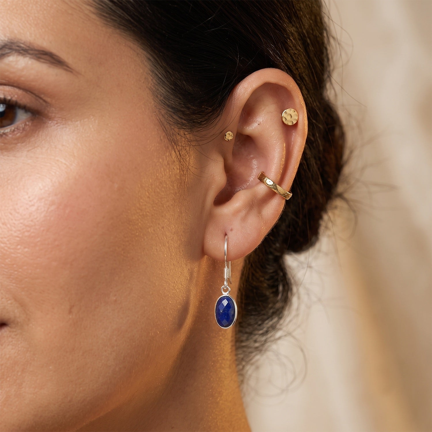 Lapis Lazuli Solitaire Earring with Hook in Sterling Silver 6.00 Ct. 8620859 2