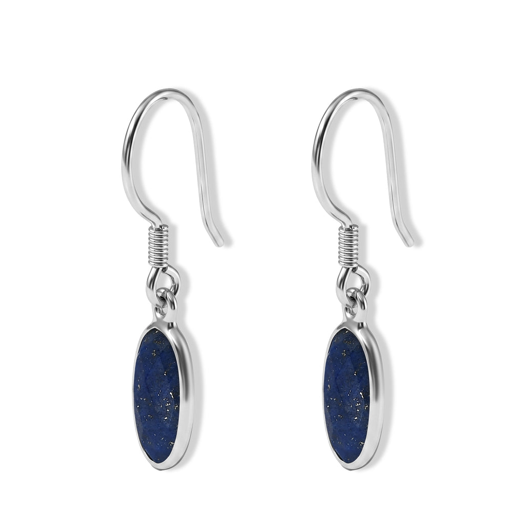Lapis Lazuli Solitaire Lever Back Earring Sterling Silver  5.992  Ct._8620859_3