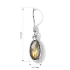 Labradorite Solitaire Lever Back Earring Sterling Silver  4.300  Ct._8620860_4