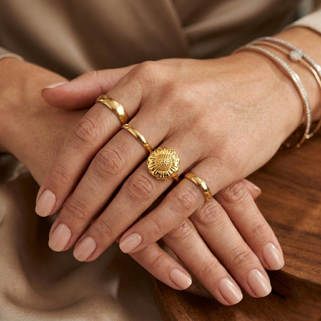 EverTrue Bronzella Collection - Floral Ring in Yellow Gold Tone 8620862 3