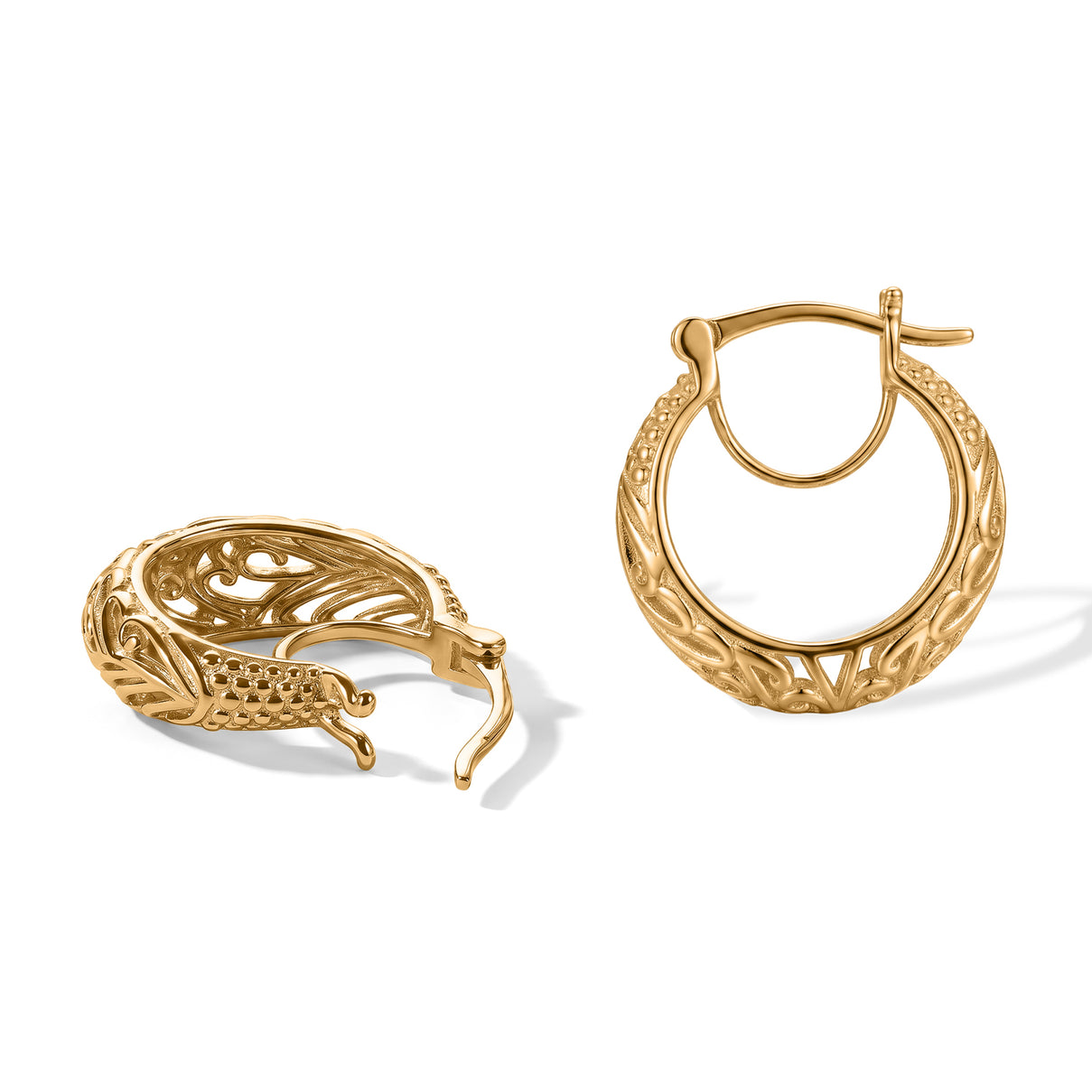 EverTrue Bronzella Collection - Full Hoop Earring with Clasp Back in 18K Gold Plating V32521052 4